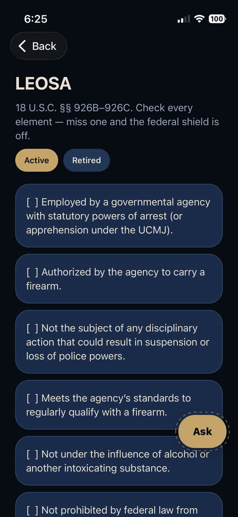 Officer One — LEOSA